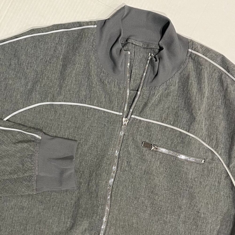 Jaanuu Women's 3XL Grey Zipper Long Sleeve Zip-Up Scrub Bomber Jacket
